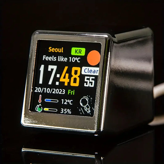 🌤️ Mini Wi-Fi Weather Clock – Pocket-Size Smart Desk Companion