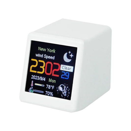 🌤️ Mini Wi-Fi Weather Clock – Pocket-Size Smart Desk Companion